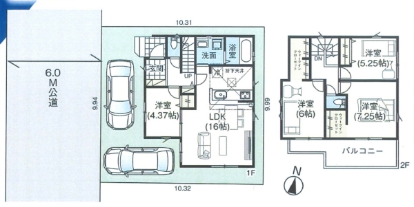 草加市稲荷3丁目 新築一戸建て 11期(間取り)