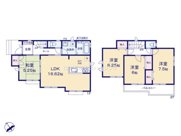 草加市稲荷4丁目　新築一戸建て　第2期C号棟
