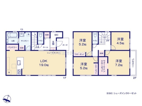 草加市両新田西町　新築一戸建て　1期1号棟