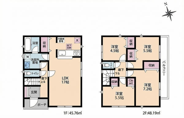 草加市瀬崎5丁目　新築一戸建て　第8　7号棟