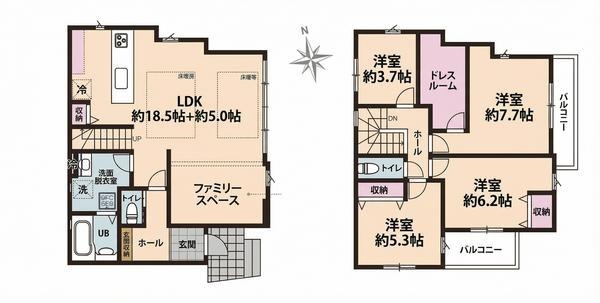 草加市長栄2丁目　新築一戸建て　7期1号棟