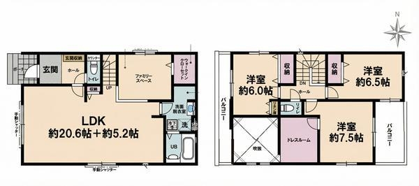 草加市長栄2丁目　新築一戸建て　7期3号棟