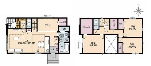 草加市長栄2丁目　新築一戸建て　7期2号棟