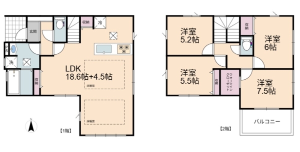 草加市谷塚町　新築一戸建て　26期1号棟
