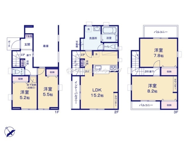 八潮市八潮6丁目　新築一戸建て　5期1号棟