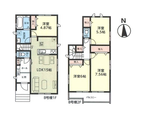 草加市氷川町　新築一戸建て　B号棟