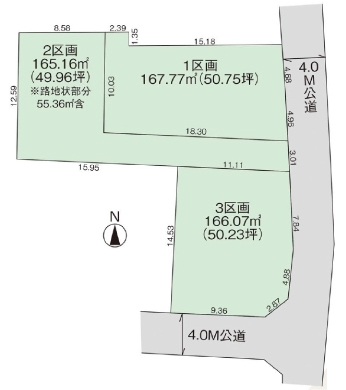 草加市谷塚上町　売地　8期2区画