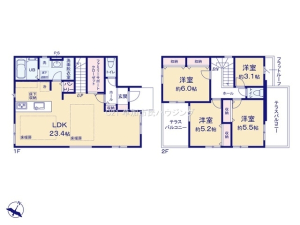 草加市手代1丁目　新築一戸建て　7期2号棟