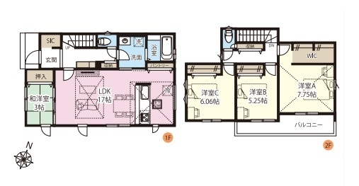 八潮市中央3丁目　新築一戸建て　7期1号棟