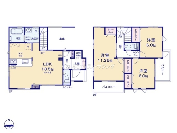 草加市吉町3丁目　新築一戸建て　1号棟