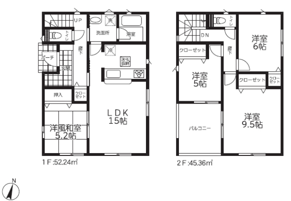 草加市両新田西町　新築一戸建て　第6　16号棟