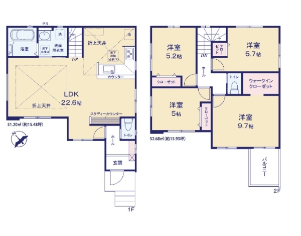 八潮市鶴ケ曽根　新築一戸建て　2期2号棟