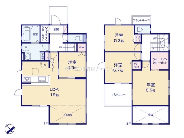 草加市手代３丁目　新築一戸建て　2期1号棟