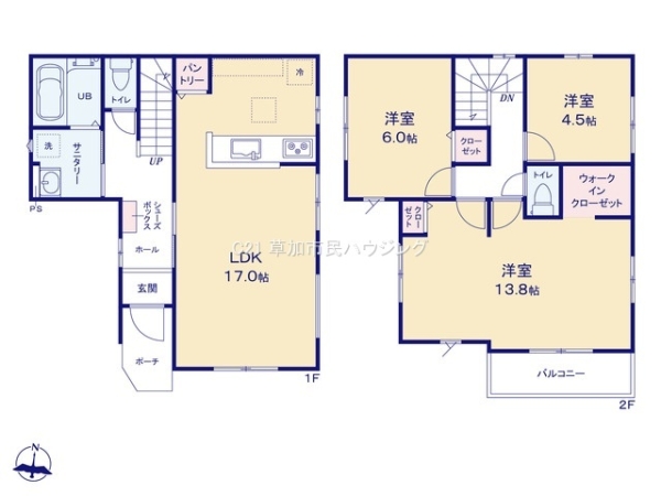 八潮市緑町3丁目　新築一戸建て　5期2号棟