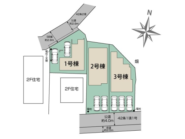 草加市新里町 新築一戸建て 2期2号棟(区画図)