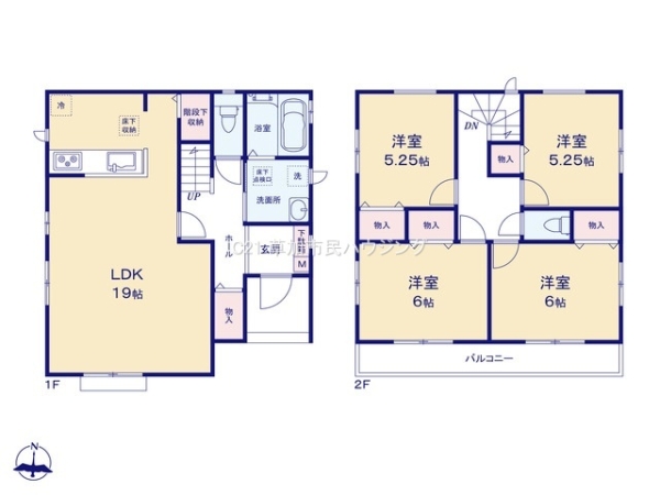 草加市稲荷4丁目　新築一戸建て　B号棟