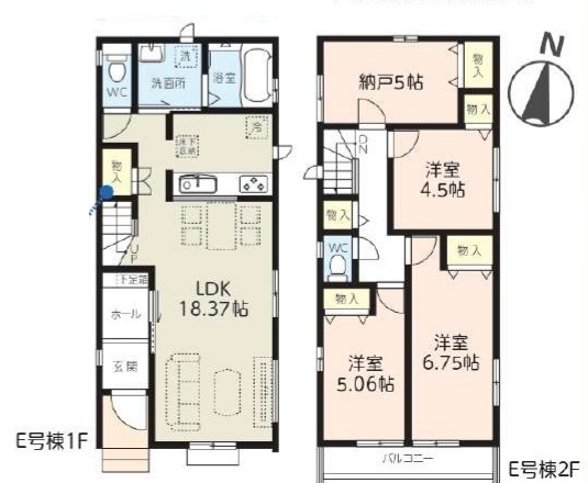 草加市瀬崎7丁目　新築一戸建て　5期E号棟