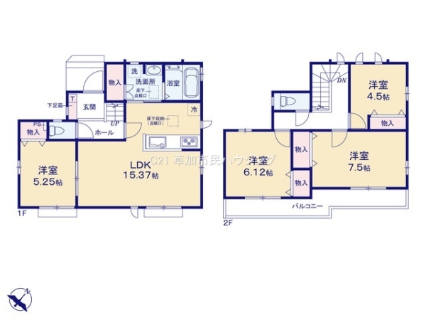 八潮市大字二丁目　新築一戸建て　F号棟