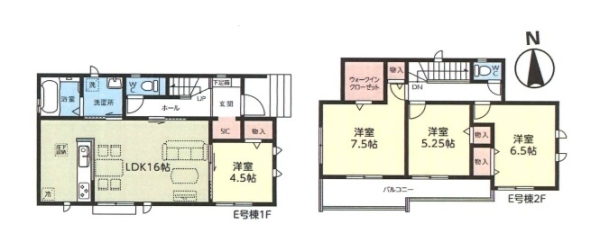 草加市氷川町　新築一戸建て　E号棟