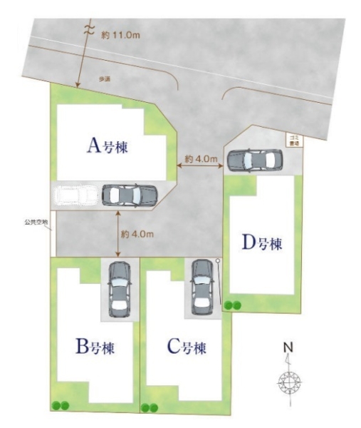 草加市西町　新築一戸建て　C号棟