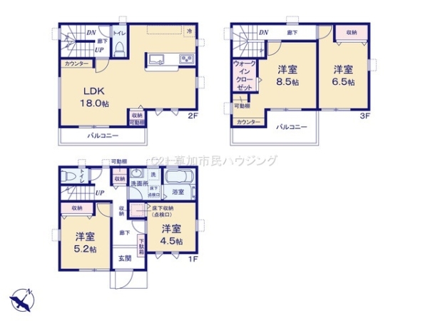 八潮市大字二丁目　新築一戸建て　6期2号棟