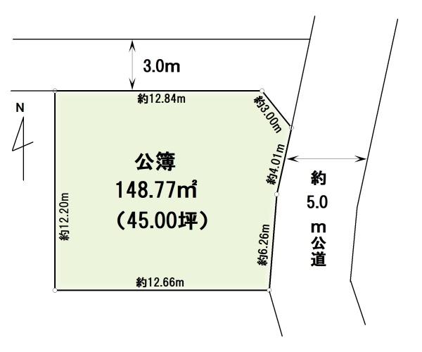 建築条件なし売地　松戸市上本郷
