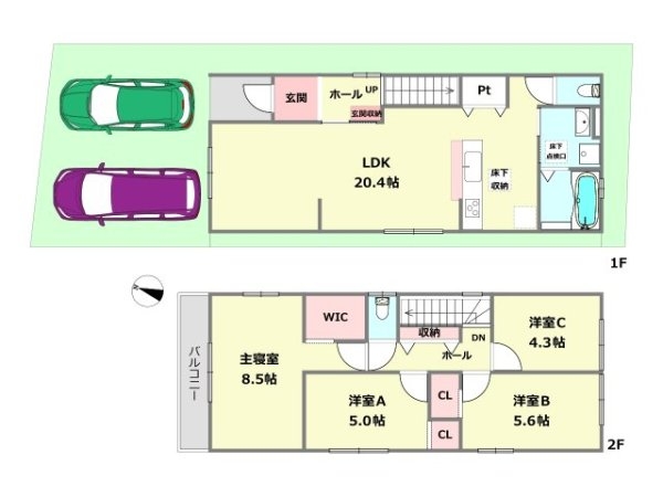 尼崎市塚口町6丁目新築一戸建て(間取り)