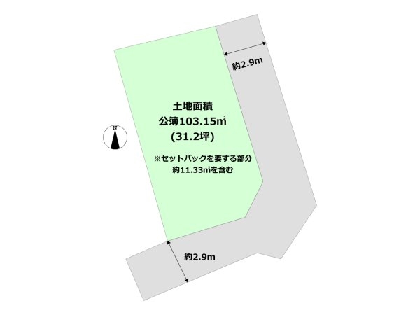 芦屋市楠町の土地(区画図)
