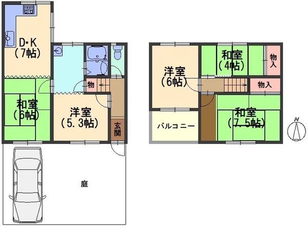 京都市伏見区久我森の宮町の中古テラスハウス