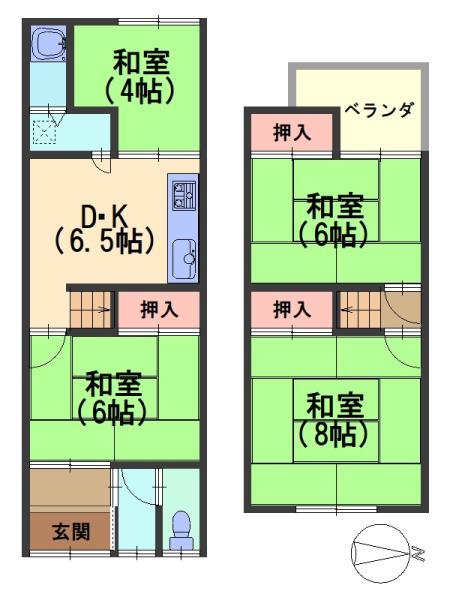 向日市上植野町中福知の中古一戸建て