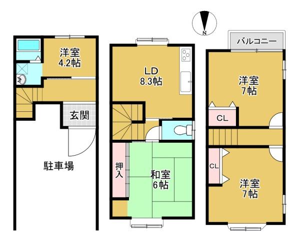 長岡京市緑が丘の中古一戸建