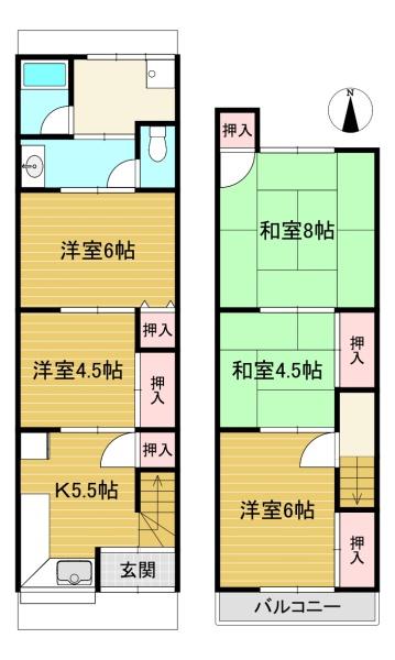 向日市寺戸町三ノ坪の中古テラスハウス