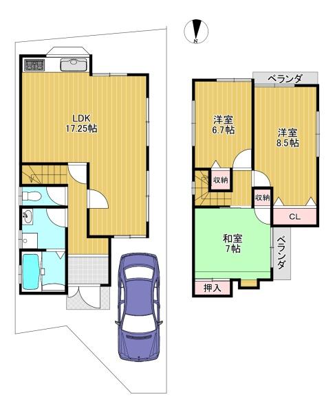 長岡京市勝竜寺尻細の一戸建