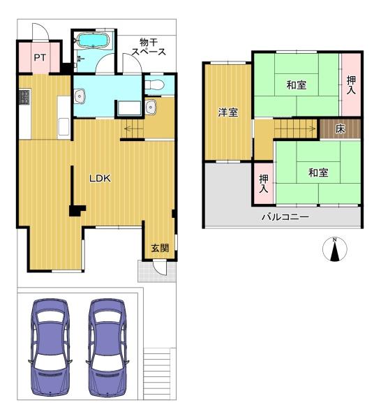 乙訓郡大山崎町字円明寺小字脇山の中古テラスハウス