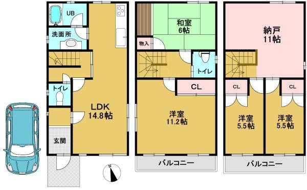 乙訓郡大山崎町字大山崎小字鏡田の中古一戸建