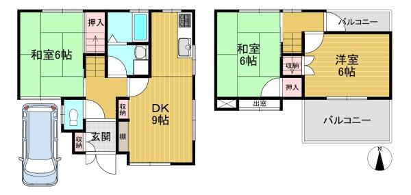 乙訓郡大山崎町字円明寺小字夏目の中古一戸建