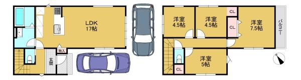 長岡京市一文橋２丁目の新築一戸建