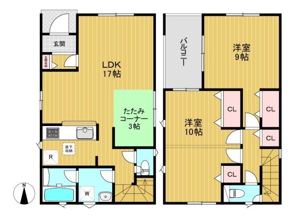 向日市森本町前田の新築一戸建(間取り)