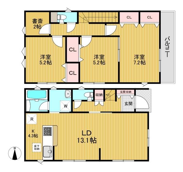 向日市森本町前田の新築一戸建(間取り)