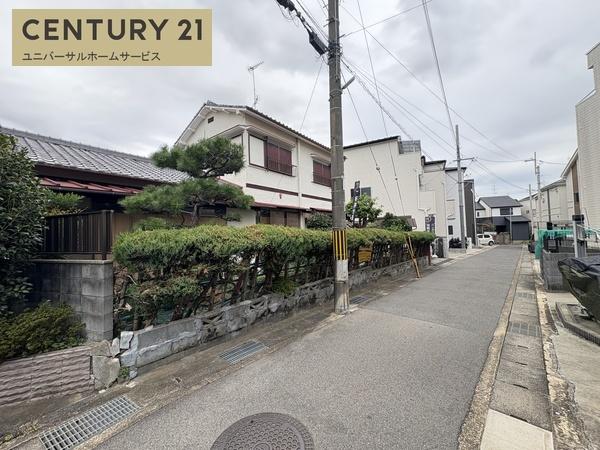 長岡京市長岡1丁目の土地(前面道路含む現地写真)