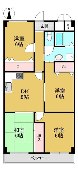 向陽グランドハイツ(間取り)