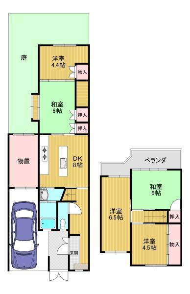 乙訓郡大山崎町字下植野小字宮脇の中古テラスハウス