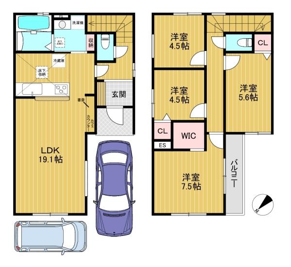 乙訓郡大山崎町字大山崎小字鏡田の新築一戸建