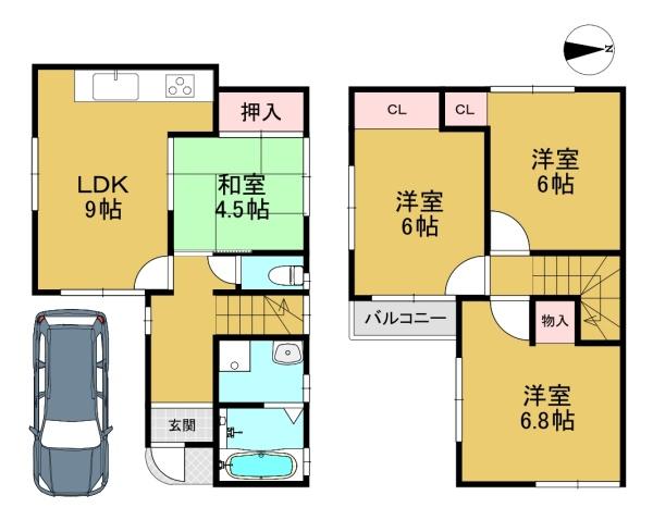 乙訓郡大山崎町字円明寺小字佃の中古一戸建
