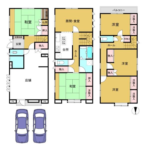 乙訓郡大山崎町字円明寺小字横林の店舗付住宅