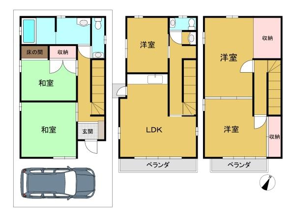 乙訓郡大山崎町字大山崎小字鏡田の中古一戸建