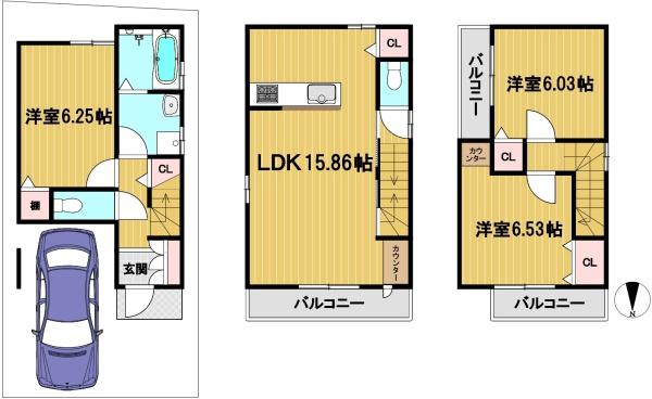 京都市伏見区羽束師鴨川町の新築一戸建