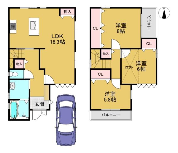 京都市伏見区久我森の宮町の中古一戸建
