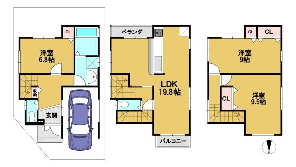 京都市伏見区久我御旅町の新築一戸建