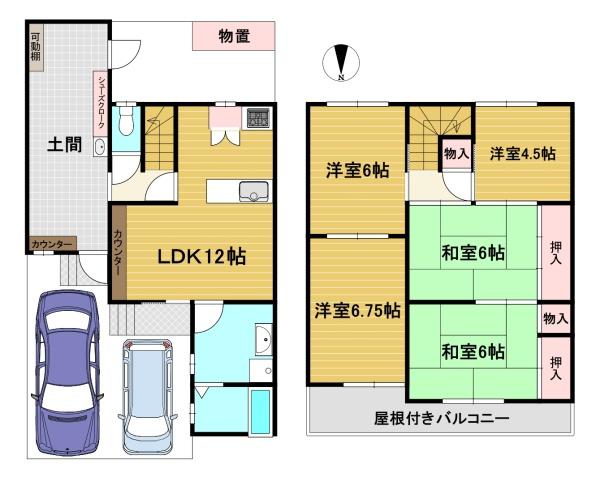 京都市伏見区久我東町の中古テラスハウス